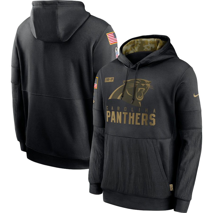 Men Carolina Panthers Black Salute To Service Hoodie Nike NFL Jerseys